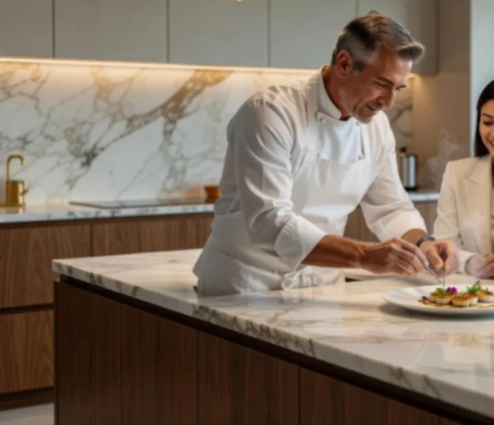 Chef's Table élmény, ahol a séf személyesen tálal egy exkluzív társaságnak