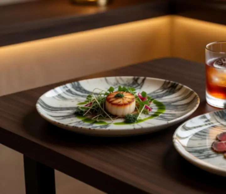 Gourmet lounge fogás elegáns tálalásban
